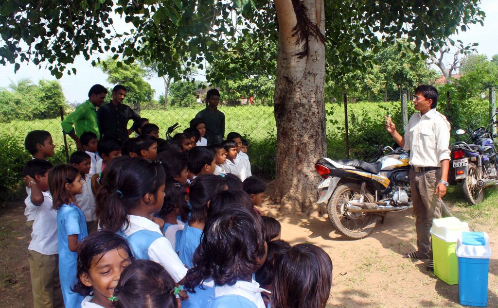 Wildlife week with the village school children at Satpura Tiger Reserve