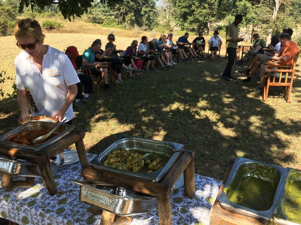 Hot lunch served enroute Kanha near Banjar River