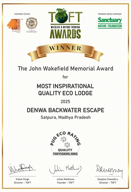 Denwa Backwater Escape TOFT Tigers Award 2025 for eco lodge