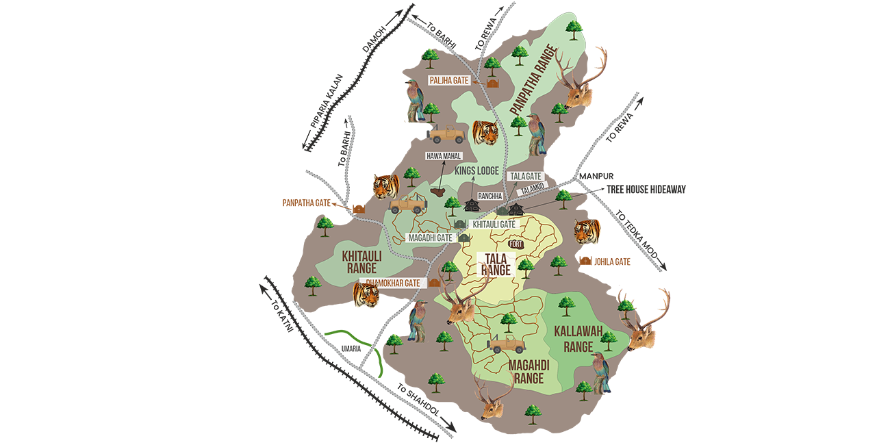 Map of Bandhavgarh National Park