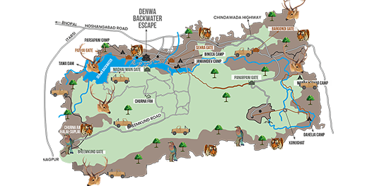Map of Satpura National Park