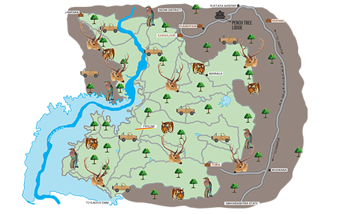 Map of Pench National Park