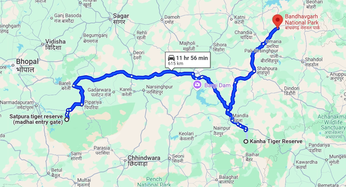 best safari in india route map