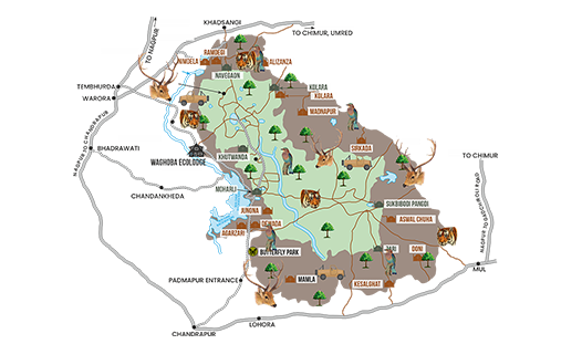 Map of Tadoba National Park