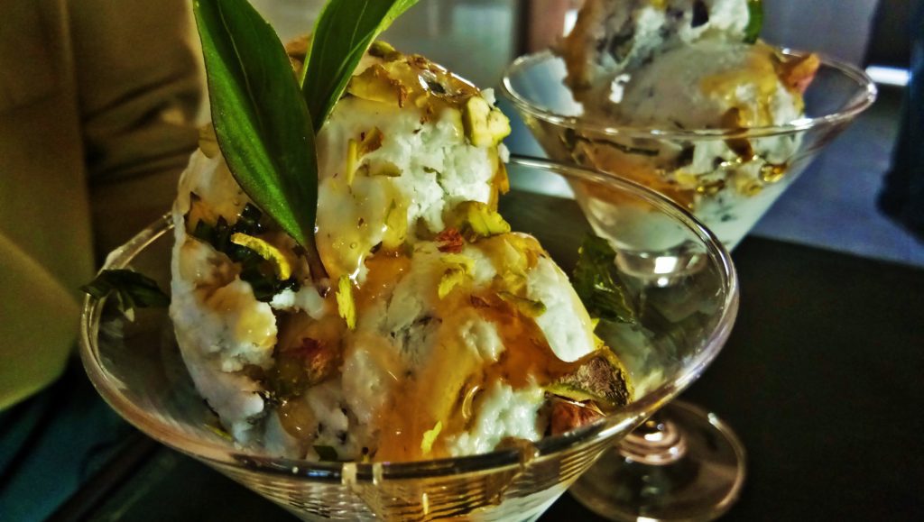 Honey basil ice cream