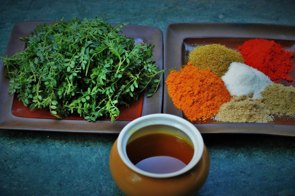 ingredients for channa bhaji achar