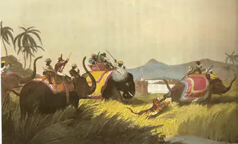 Wildlife and hunting painting from India