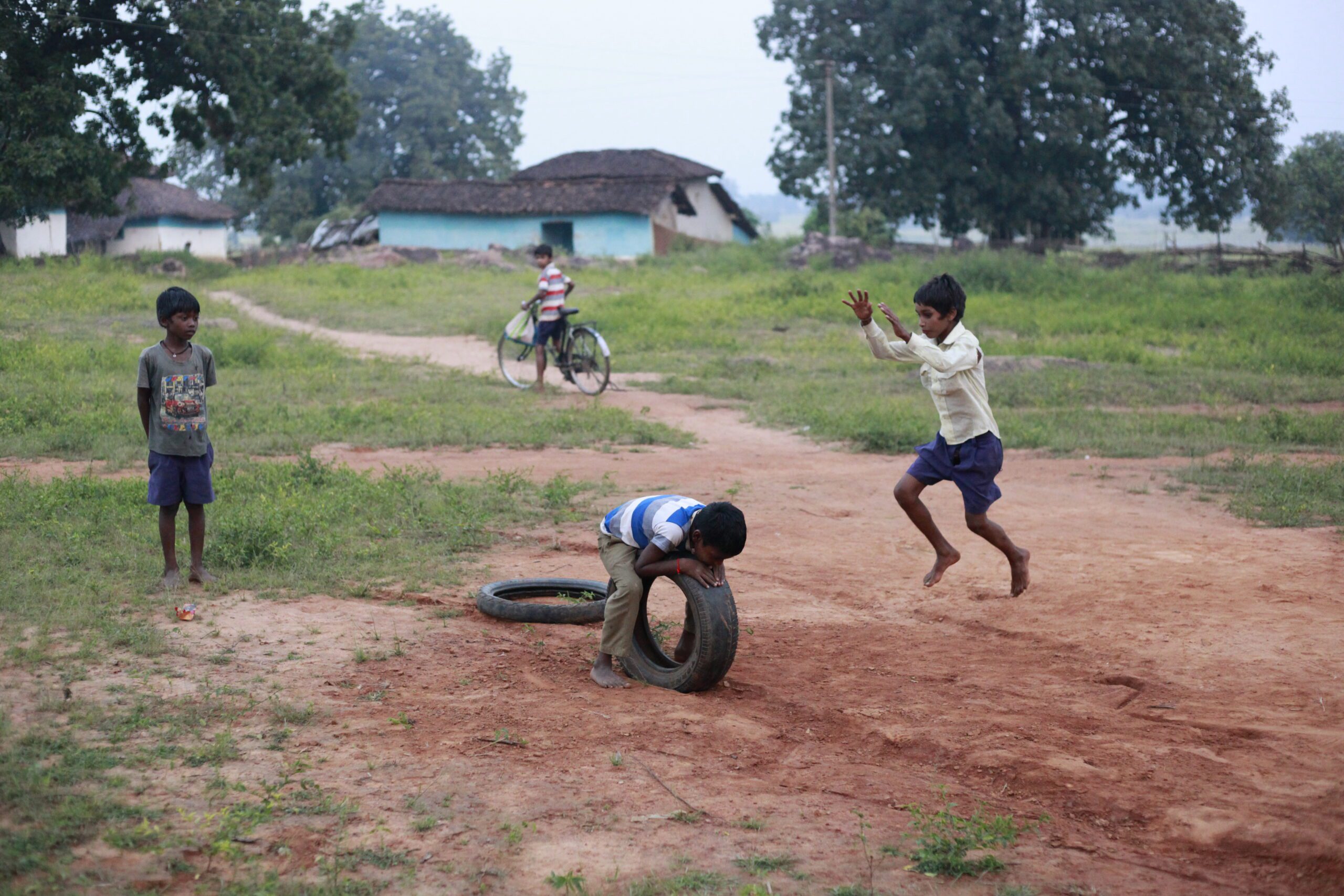 Kids playing in kanha village