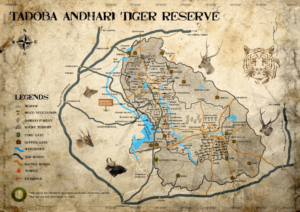 map of tadoba andhari tiger reserve