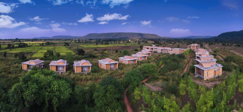 sustainable construction of waghoba eco lodge