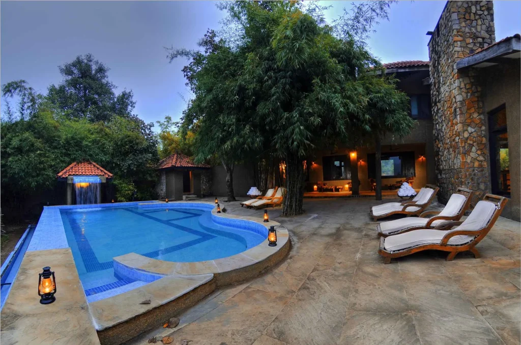 Luxury safari lodge in India blending modern comfort with a nature-based wildlife experience