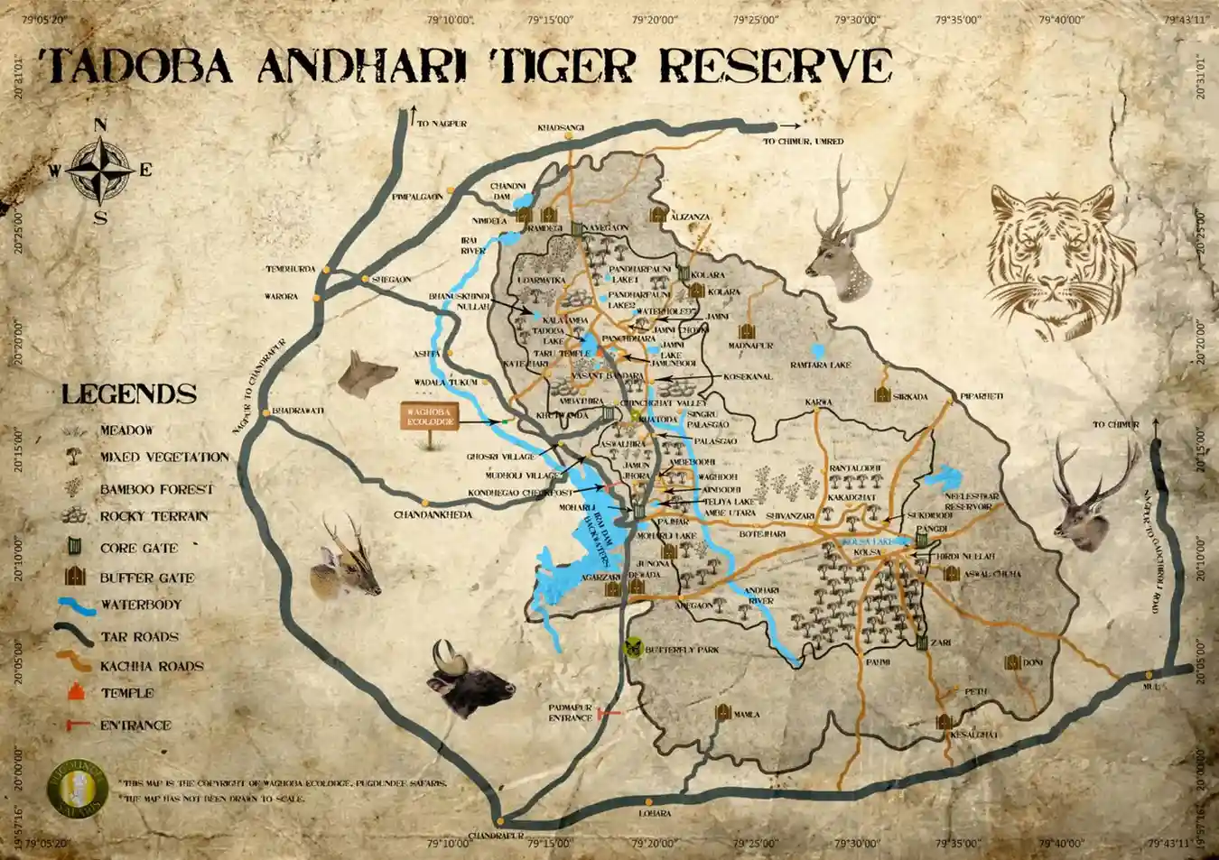 tadoba andheri tiger reserve map